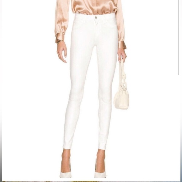 L'Agence Marguerite High Rise Skinny NWT Jeans Blanc White Sunset Gold Wash - Picture 1 of 16